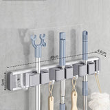 Mop and Broom Organizer Mop Holder Rack Mop Holder Wall Mounted Strong Broom Mop Holder Shelf with Hooks Organizers Hang Broom Aimak Store