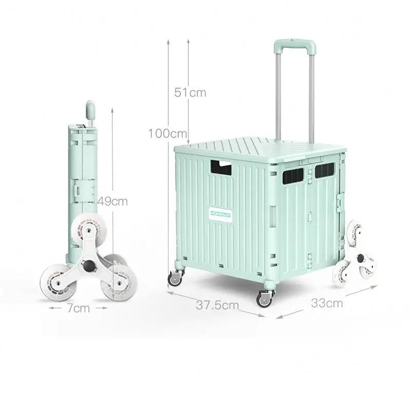 Climb Stair Trolley Cart Folding Grocery Shopping Cart Portable Folding Shopping Cart Aimak Store
