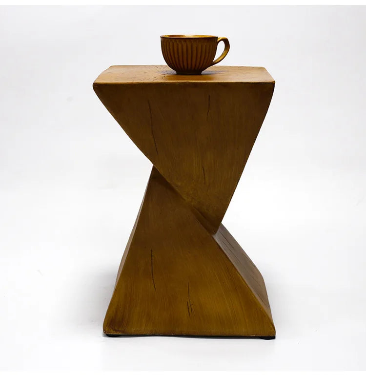 Lightweight Concrete Accent Table,Modern Geometry Side Table for Indoor and Outdoor,Small Bedside End Table Sofa Vanity Coffee Aimak Store