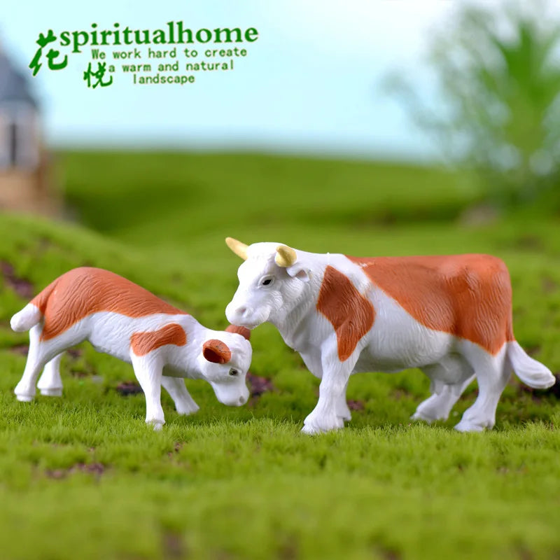 Farm PVC Craft Gift Landscape DIY plastic animal decoration farmer Horse Cow Animal miniature figurines Modern Home Decoration Aimak Store