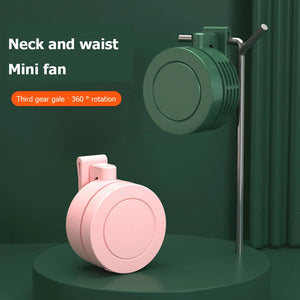 Mini Clip Fan Hanging Waist Neck Fan Girl Electric Air Cooling Fan 900mah USB Leafless Fan 3 Speeds Portable Cooler Air Aimak Store