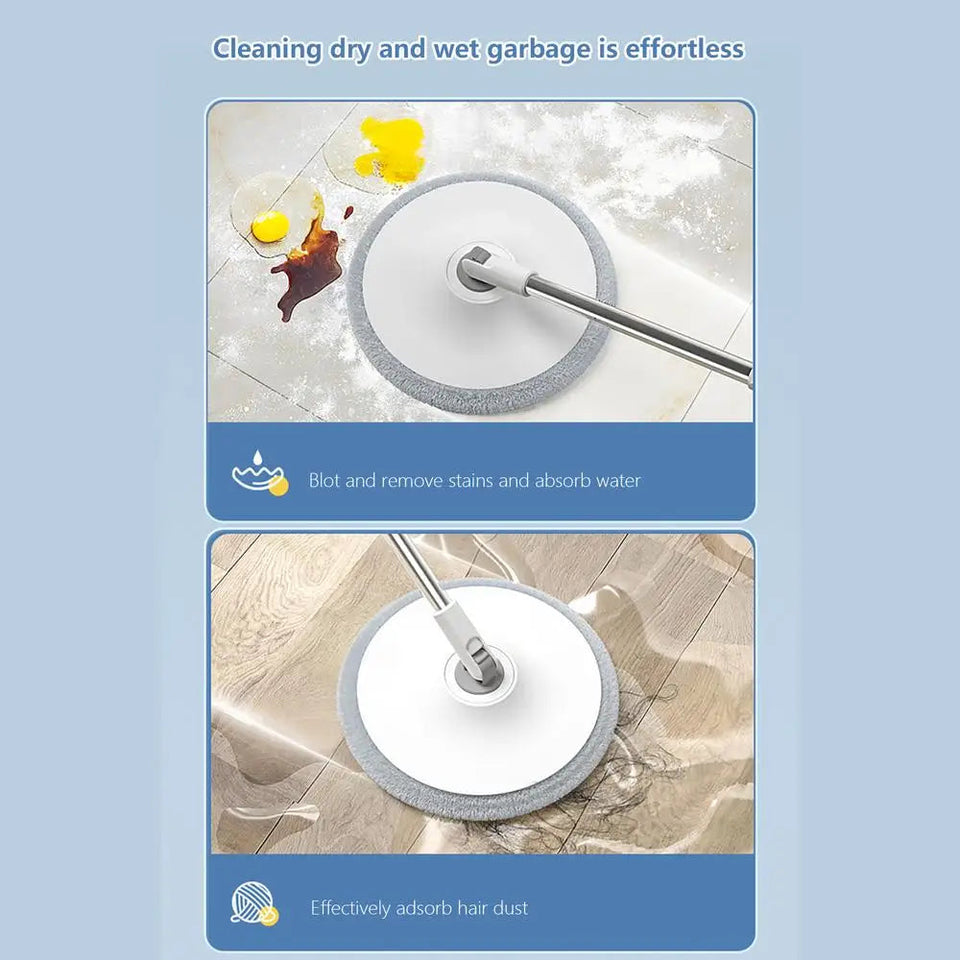 Self Wash Spi n Mop and Bucket with Wringer Set Adjustable Dirty and Clean Water Separation Mop Floor Cleaning Spinning Mop Aimak Store