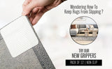 4Pcs Rug Gripper Non Slip Washable Carpet Tape 10*10CM Rug Pads for Hardwood Floors Reusable Rug Grippers Fixed Sticker Bathroom Aimak Store