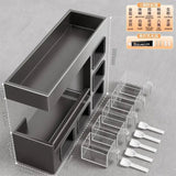 Kitchen seasoning rack wall hanging non-punching multi-functional storage seasoning jar household a complete set of combinations Aimak Store
