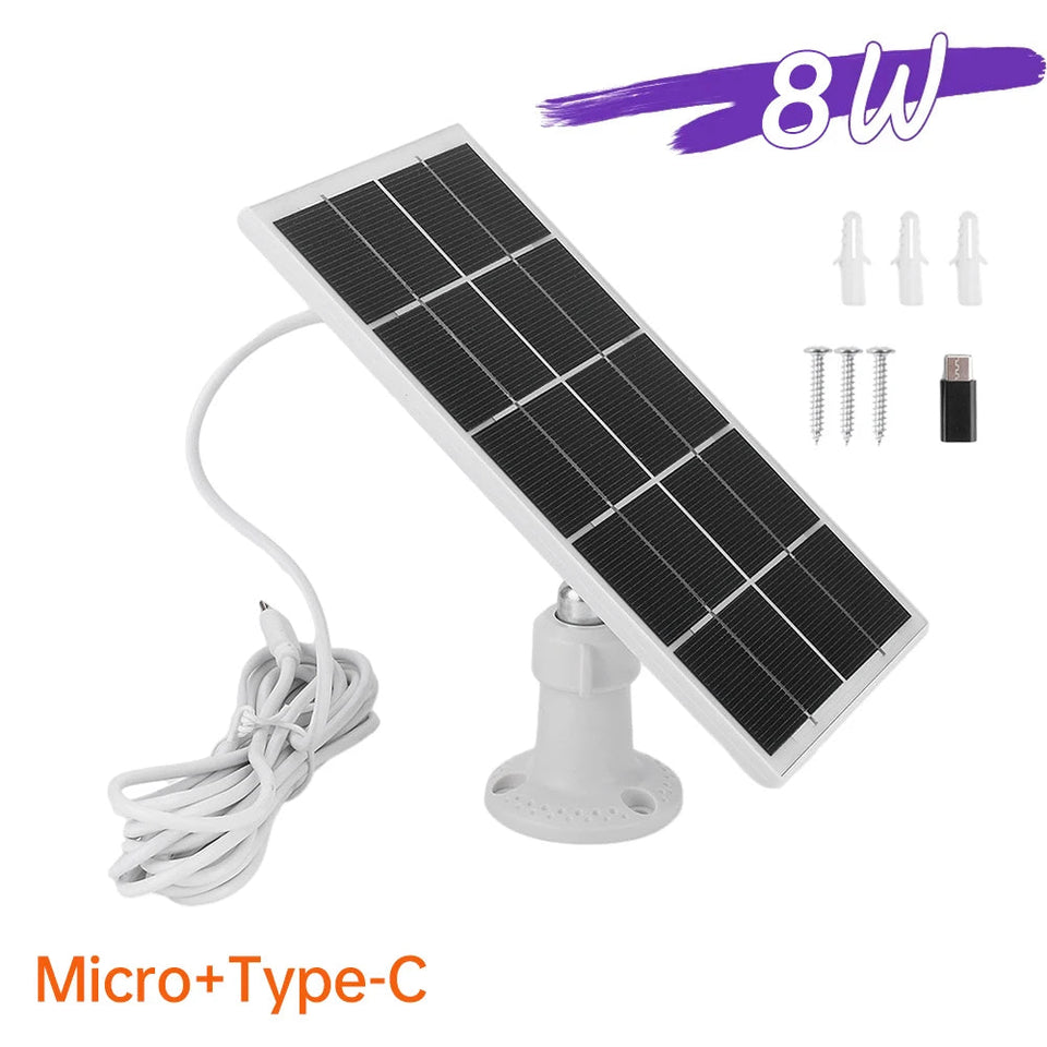8W 5V Solar Panel Charger Type-c/DC5521 Solar Panel Kit IPX6 Waterproof Outdoor Solar Charger for Security Camera/Home Light Aimak Store