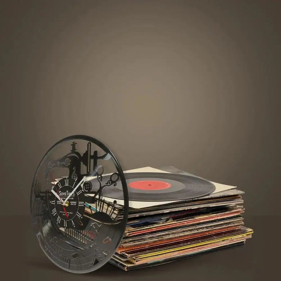 Sewing Machine Customization Vinyl Record Wall Clock Quilting Room Decoration Logo Personalized Tailor Name Clock Tailor Gift Aimak Store