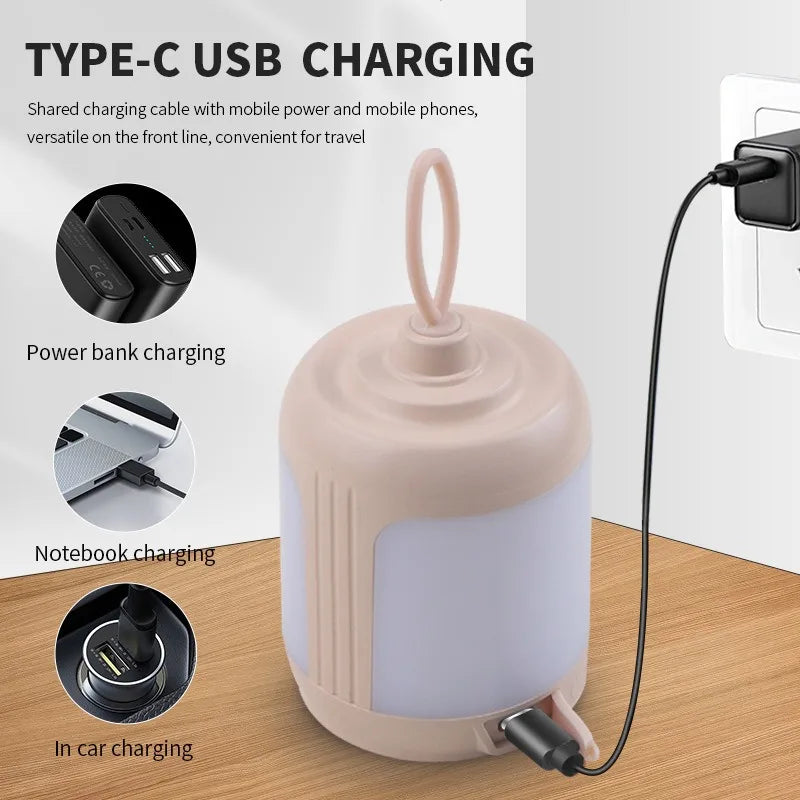 1PCS Genuine Mini LED Camping Atmosphere Light Portable ABS Tent Lamp USB Rechargeable Waterproof for Outdoor Hiking Travel Aimak Store