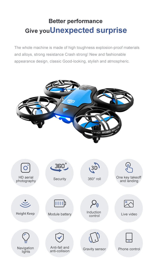 4DRC V8 Mini Drone 4k profession HD Wide Angle Camera 1080P WiFi fpv Drones Height Keep Remote Control Helicopter Gift Toys Aimak Store