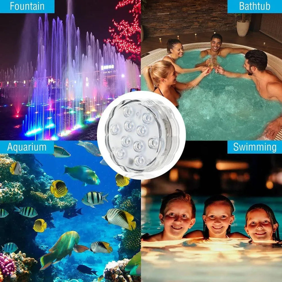 10 LEDs Submersible Light with Remote Control Underwater Night Lamp for Pool Vase Bowl Wedding Party Decoration Underwater Light Aimak Store