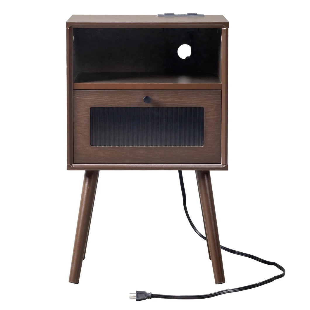 Wood Nightstand End Side Table with 1 Drawer for Living Room, Bedroom Aimak Store