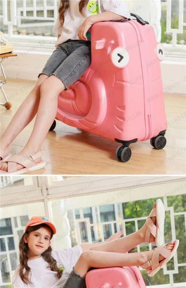 Cartoon children's trolley case Rideable Universal wheel children's travel password case Large capacity children's luggage Aimak Store