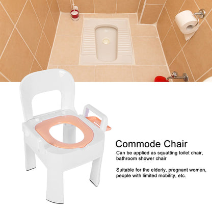 Commode Chair Commode Shower Chair Detachable Folding Non Slip Strong Load Bearing Toilet Safety Chair for Bathroom Squat Toilet