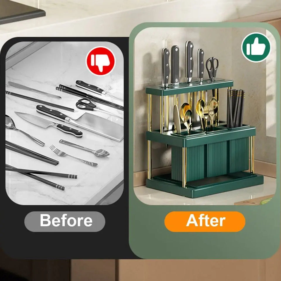 Durable Space Saving Kitchen Rack Stainless Steel Cutlery Chopstick Drainer Holder Large Capacity Cutlery Drying Rack Aimak Store