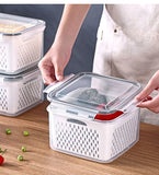 Multipurpose Refrigerator Storage Container with Drain Basket Crisper and Storage Box for Fruits Vegetables Aimak Store