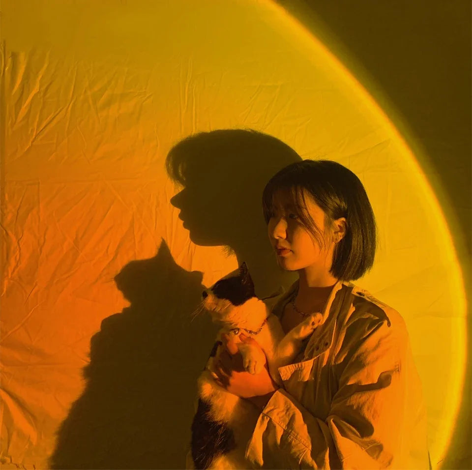 USB Sunset Light LED Rainbow Neon Night Lamp Sunset Projector Self Photography Light Wall Atmosphere Lighting For Bedroom Decor Aimak Store