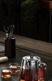 Heat Resistant Glass Teapot with Stainless Steel Tea Strainer Infuser Flower Kettle Kung Fu Teaware Set Puer Oolong Pot Aimak Store