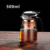 Heat Resistant Glass Teapot Flower Tea Kettle with Strainer Infuser Kung Fu Teaware Puer Oolong Pot with Handle for Home Use Aimak Store