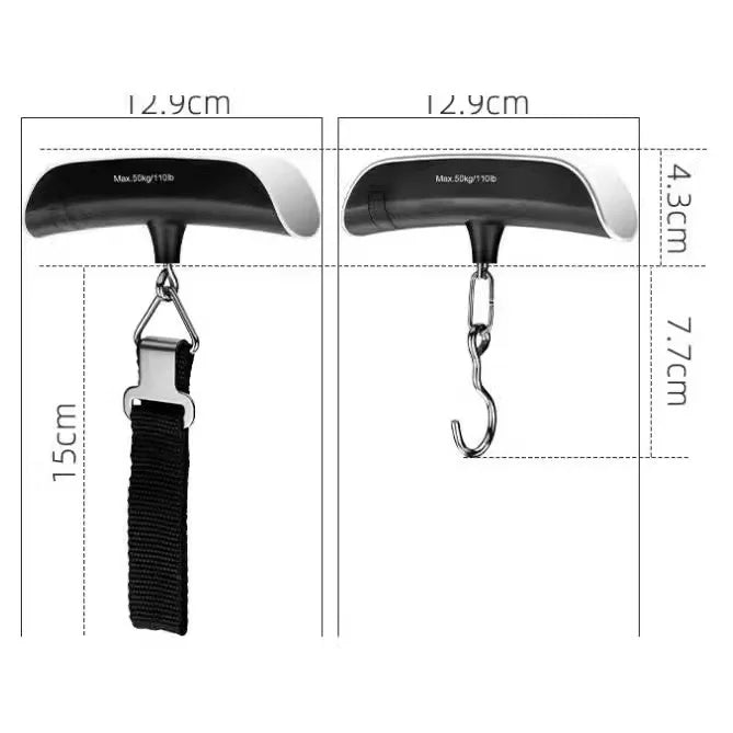 Digital LCD Display 110lb/50kg Electronic Luggage Hanging Suitcase Travel Weighs Baggage Bag Weight Balance Portable Scale Tool Aimak Store