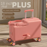 Travel suitcases can sit and ride children's luggage new lazy walking children trolley case boys girls wooden horse suitcase Aimak Store