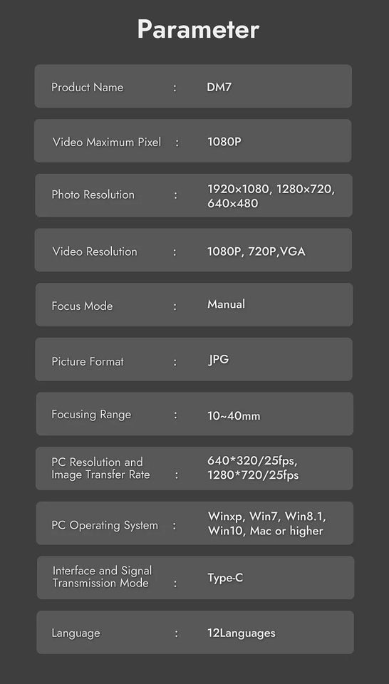 Hayve 4.3'' Digital Microscope 1600X USB Microscope 1080p Soldering Microscope with 8 LEDs Compatible with Windows/Mac OS (DM7) Aimak Store