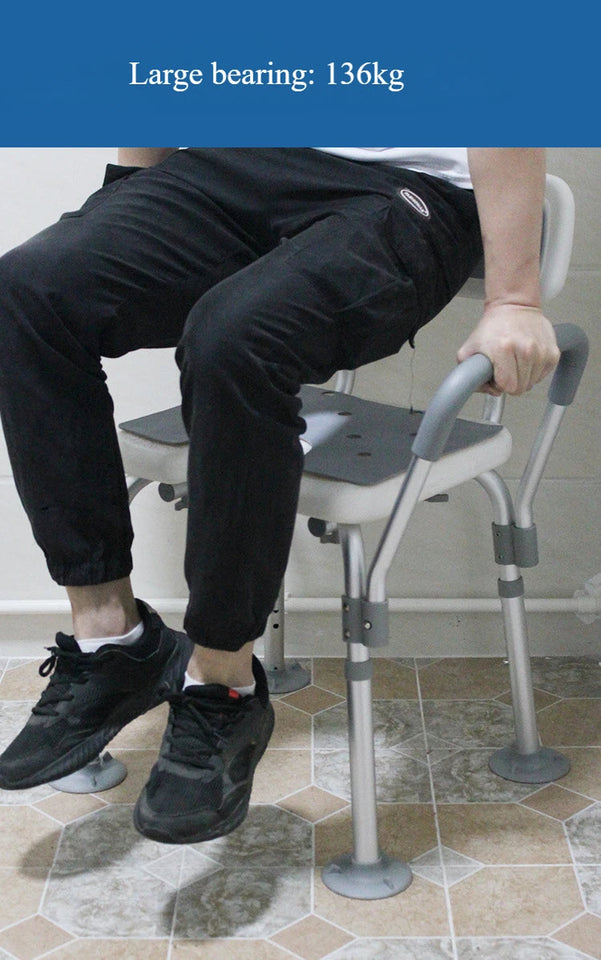 Adult bath chair Bathroom Chair Shower Seat Adjustable Height Shower Chair for Senior Bath Chair for Elderly Bathroom Stool Aimak Store