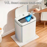 3.7 Gallon Smart Induction Trash Can, 14L Trash Can With Motion Sensor Induction, Infrared Induction, Kick Open Lid, Contactless Aimak Store