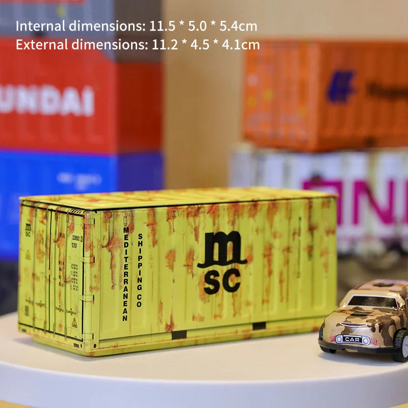 New Container Mini Iron Box Small Container Model Storage Box Creative Desktop Ornament Storage Rack Multi-Functional Metal Box Aimak Store