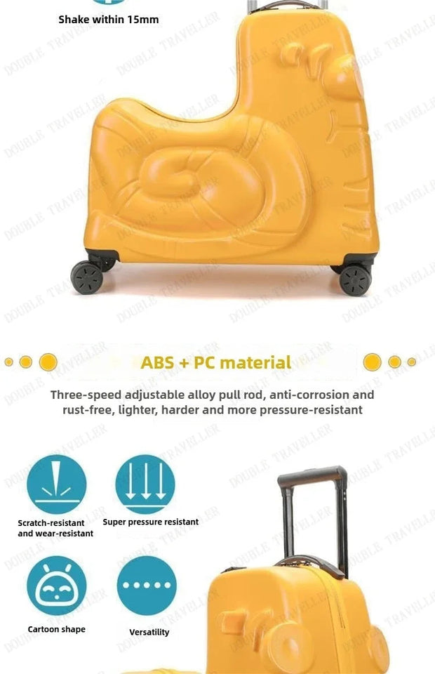 Cartoon children's trolley case Rideable Universal wheel children's travel password case Large capacity children's luggage Aimak Store