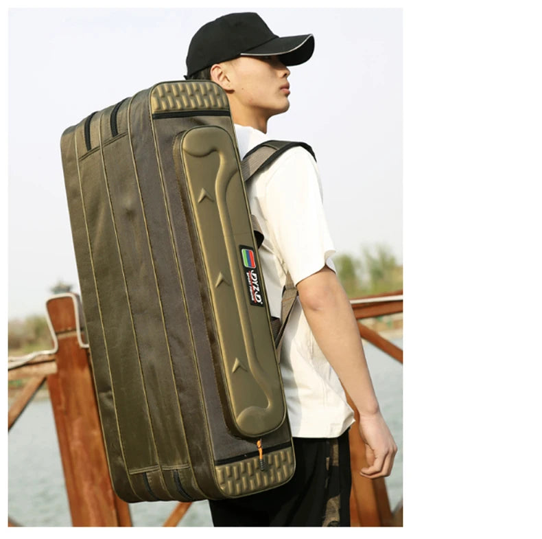 NON-Foldable 2/3/4 Layer Fishing Rod Tackle Bag 80/100/120/130CM Multifunctional Fish Reel Lure Line Tools Storage Case Gear Aimak Store