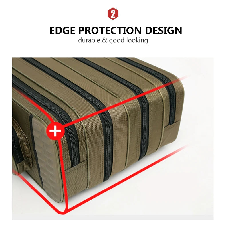 NON-Foldable 2/3/4 Layer Fishing Rod Tackle Bag 80/100/120/130CM Multifunctional Fish Reel Lure Line Tools Storage Case Gear Aimak Store