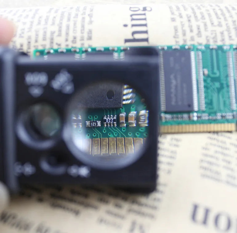 30X 60X Pocket Jewelry Magnifier Slide Out Illuminated Magnifying Glass with LED UV Light Handheld Loupe Lens For Diamond Coins Aimak Store