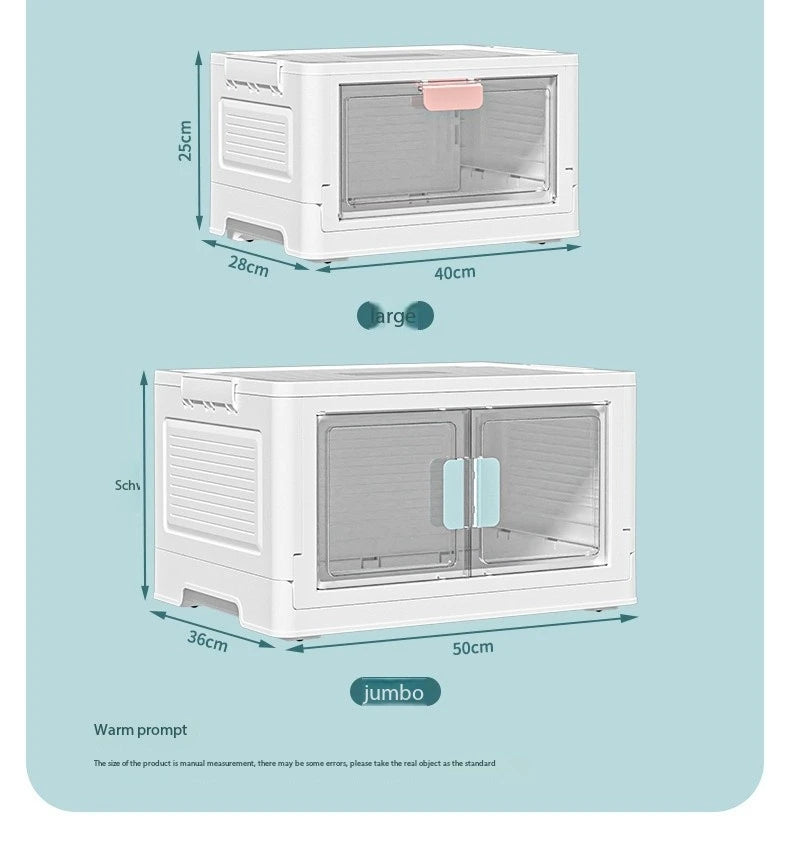 Foldable Storage Box Large Capacity Sundries PP Organizer Bedroom Transparent Stackable Toy Snacks Sorting Bin Closet Organizer Aimak Store