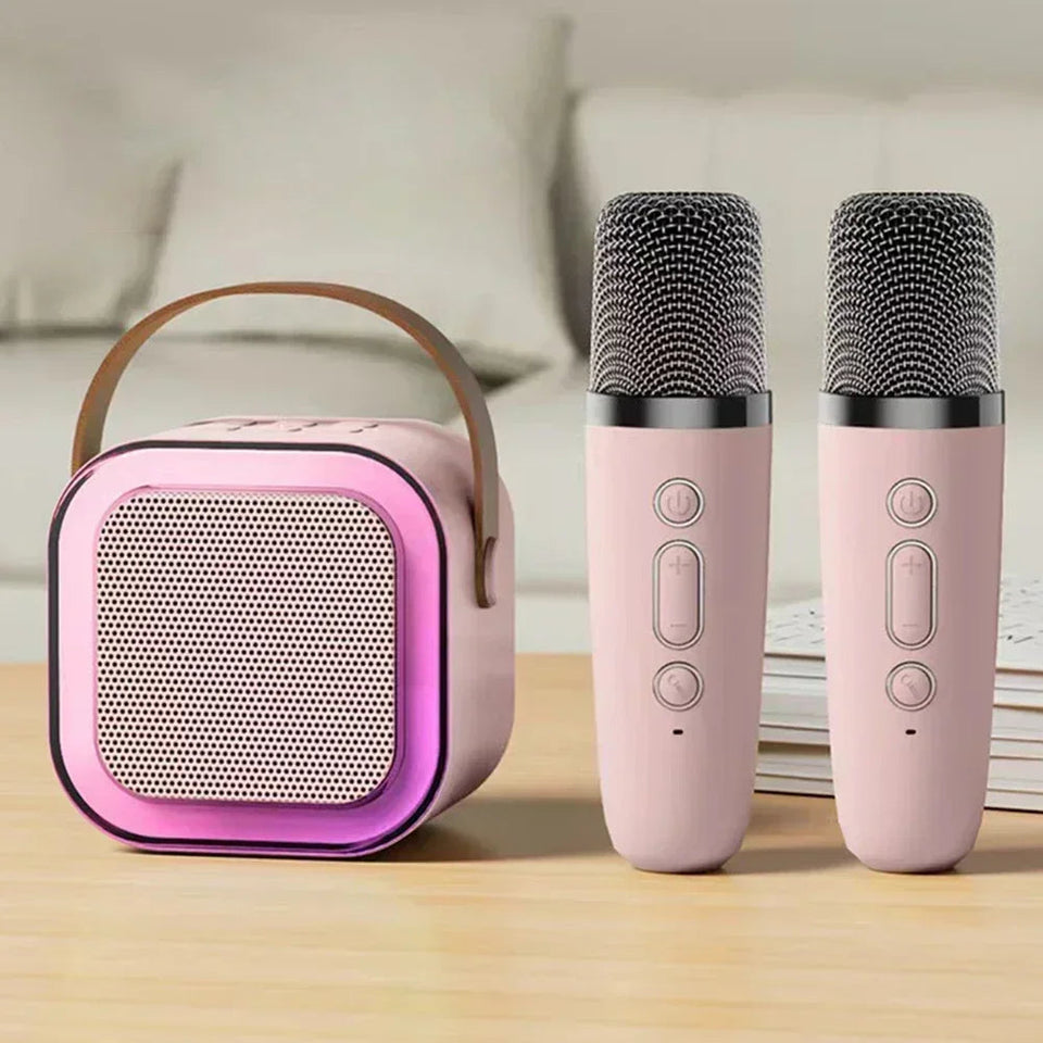 K12 Karaoke Machine Portable Bluetooth 5.3 PA Speaker System with 1-2 Wireless Microphones Home Family Singing Children's Gifts Aimak Store