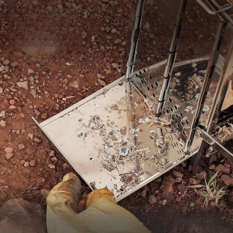 1pcs Outdoor Foldable Fire Stove Stainless Steel Grill Collapsible Camping BBQ Grill Portable Lightweight Easy To Carry Perfect Aimak Store