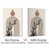 Framed Abstract Beige Bohemian Sun Leaf Poster Nordic Geometric Lines Canvas Painting Living Room Wall Art Home Decoration Mural Aimak Store