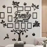 3D New Family Photo Frame Tree Wall Sticker Acrylic Self-adhesive Tree Collage Living Room Bedroom DIY Art Home Decoration Aimak Store