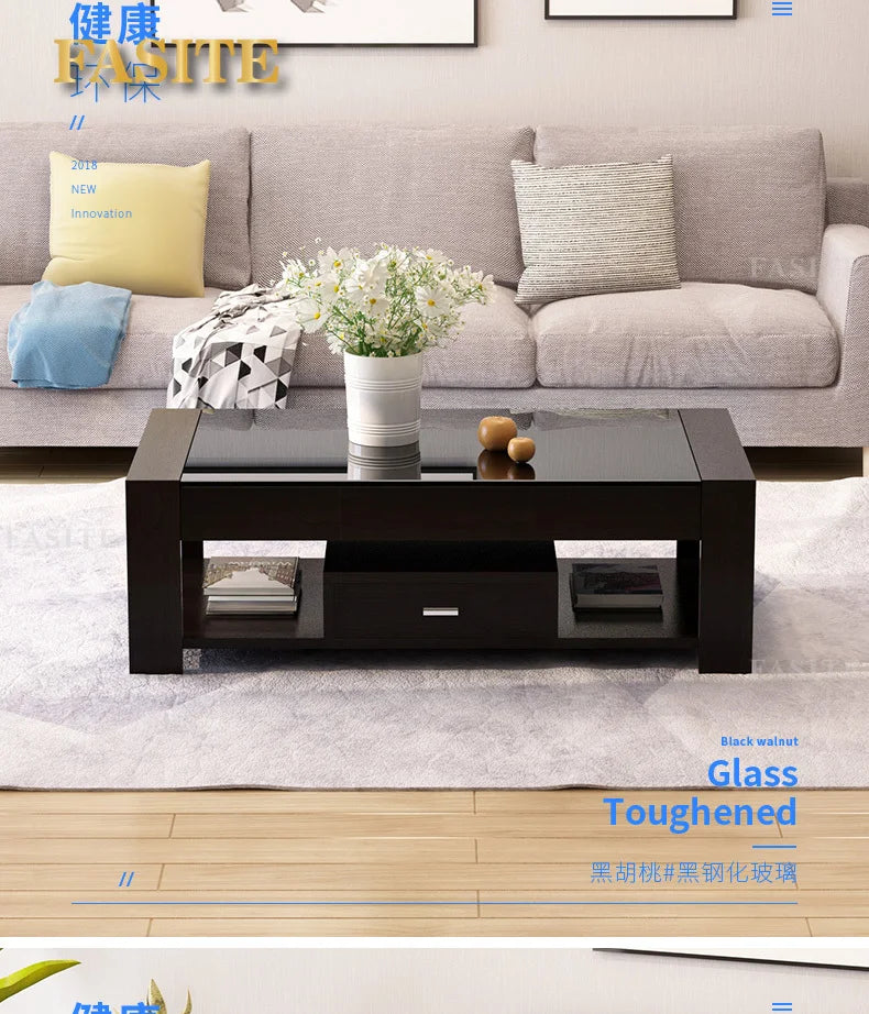 Nordic coffee table, simple modern tempered glass living room, easy to create office living room Aimak Store