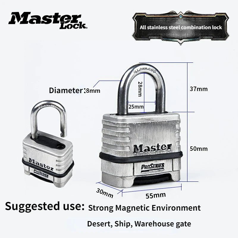 1/2Pcs Master Lock ProSeries Stainless Steel Anti-theft Waterproof Padlock Home Dormitory Outdoor Password Lock 1174 Aimak Store