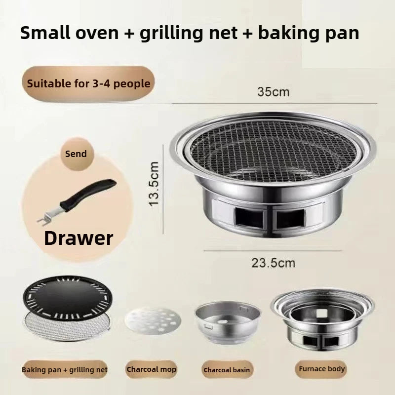 Multifunctional Charcoal Barbecue Grill, Household Korean BBQ Grill, Portable Camping Grill Stove, Tabletop Smoker Grill Aimak Store