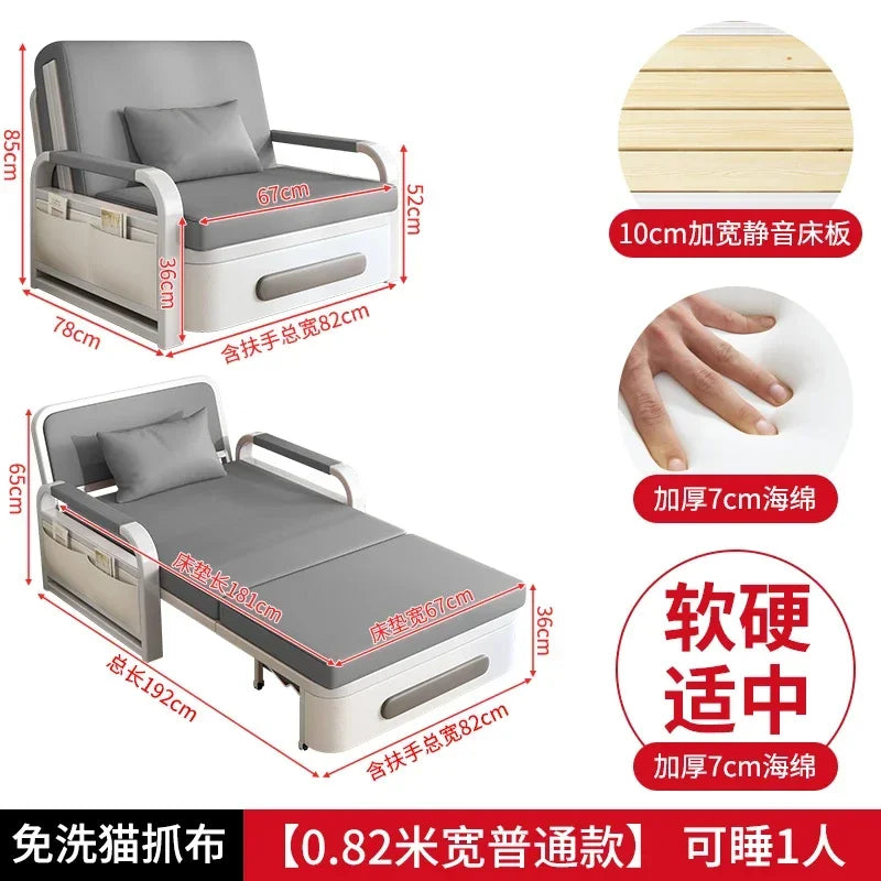 2025 New 1.2 Multi functional single double bed room sofa bed folding dual-use Internet new living room On Sale Aimak Store