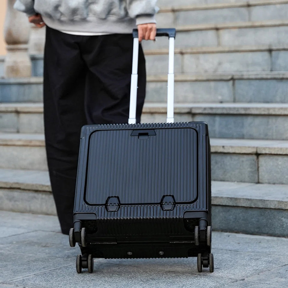 New Front Opening Lid Suitcase Multifunctional Mini Luggage Aluminium Frame 18/20 Boarding Box Trolley Case Cabin Bag Aimak Store