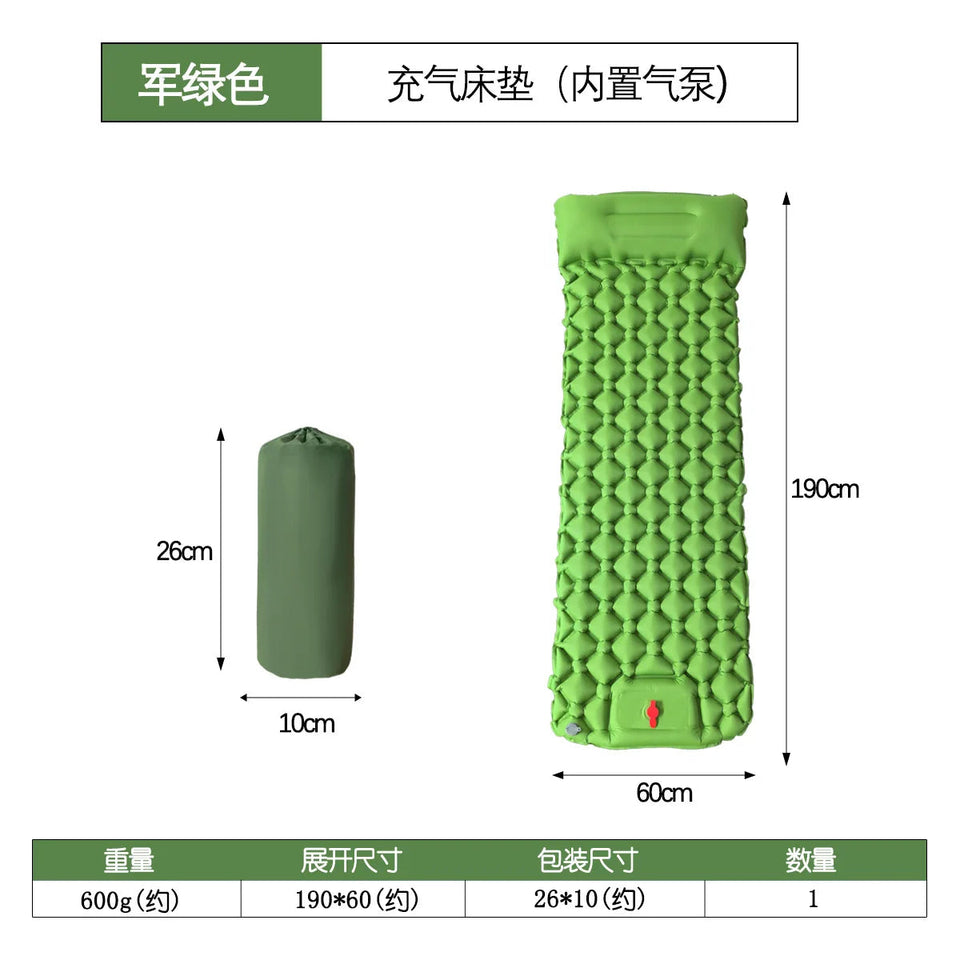 Picnic Mat Ultralight Self-inflating Air Mattress Thicken Sleeping Pad Splicing Inflatable Bed Beach Camping Tent Air Cushion Aimak Store