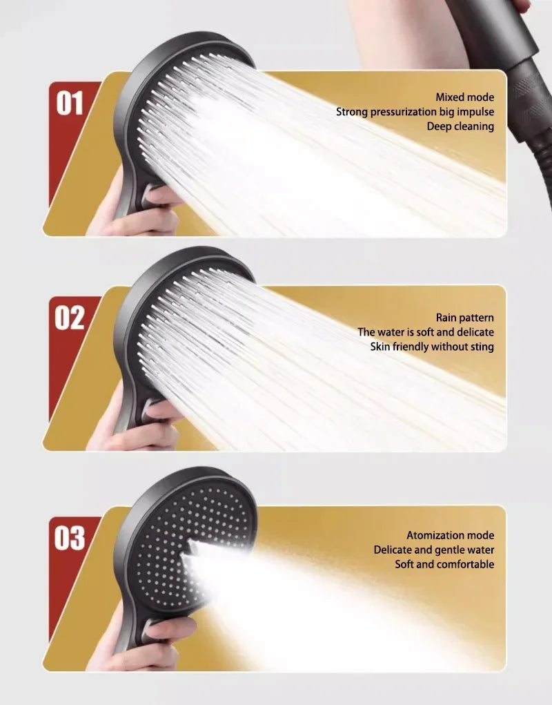Xiaomi MIJIA High Pressure Shower Head 13cm Panel 3 Modes Water Saving Spray Nozzle Massage Rainfall Shower Bathroom Accessories