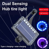 Solar LED Bicycle Spoke Light USB Rechargeable Bicycle Rim Decor Light Waterproof Cycling Tire Lights for Cycling Decoration Aimak Store