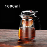 Heat Resistant Glass Teapot Flower Tea Kettle with Strainer Infuser Kung Fu Teaware Puer Oolong Pot with Handle for Home Use Aimak Store