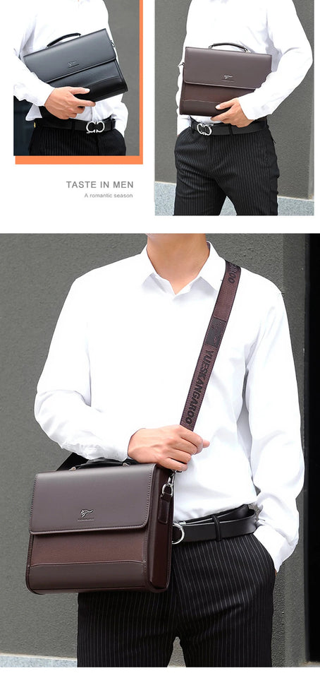 Leather Executives Briefcases For Men Designer Business Tote Bag Wallet Handbag Shoulder Ipad Square Side Crossbody Bag Document Aimak Store