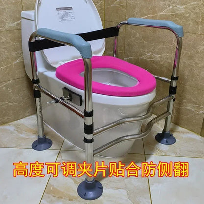 Non Slip Bathroom Armrest Easy To Install Toilet Chair Stainless Steel Lavatory Support Frame Foldable Safety Shower Seat