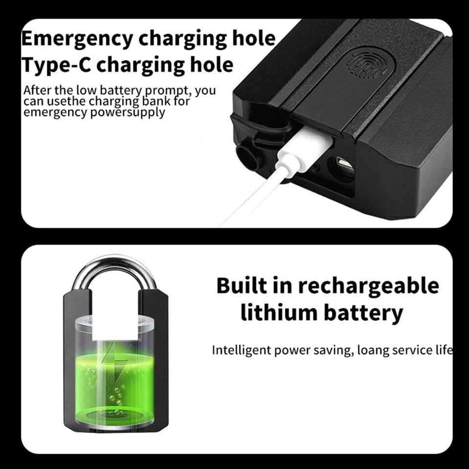 Smart Fingerprint Padlock Keyless Security Password Locker Anti-Theft TTLOCK/Tuya APP Controls Biometric Thumbprint Door Lock Aimak Store