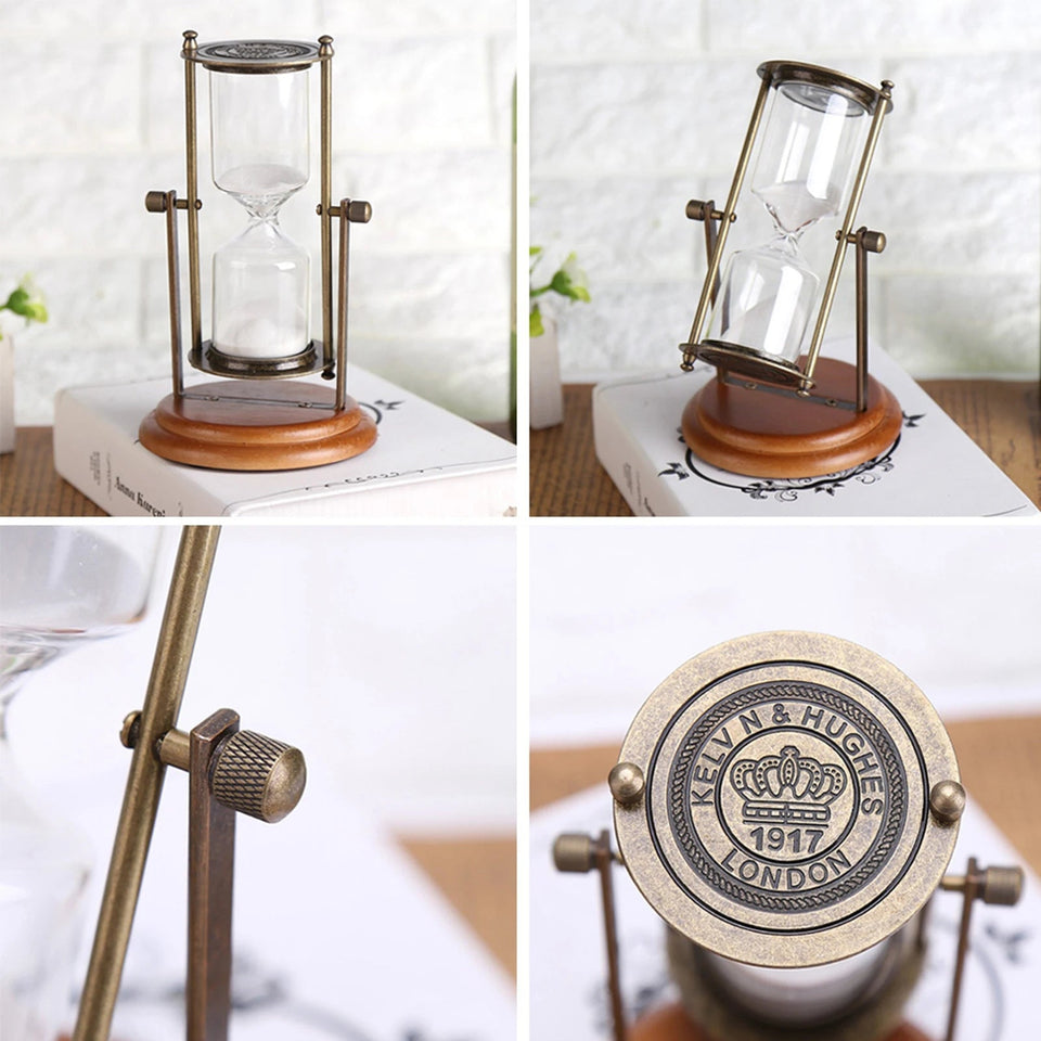 15 Minutes Metal Rotating Sand Glass Timer Clock Hourglass Table Ornament Home Decor Gift Aimak Store