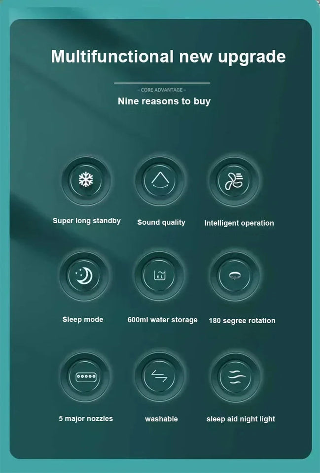 New 3 In 1 Fan AIr Conditioner Household Mini Air Cooler LED Night Light Portable Humidifier Air Adjustment Fan Office Home Fan Aimak Store